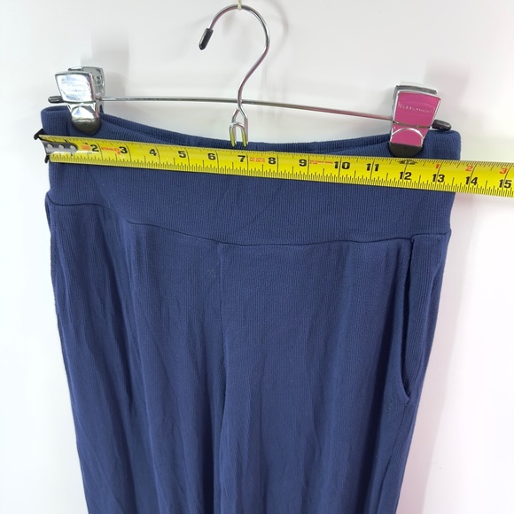 Cozy Earth Womens Bamboo Rib Knit SET Hoodie Wide Leg Pants Size S/M Navy Blue - Picture 14 of 16